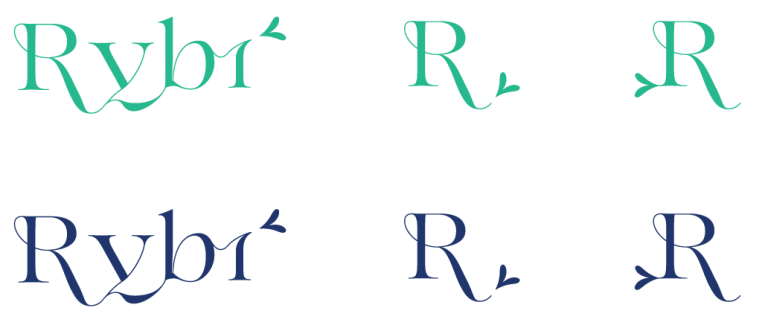 Logotyp obce Rybí a&nbsp;minimalistická verze