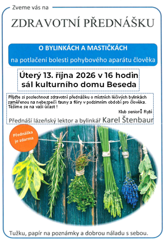 Pozvánka - přednáška Bylinky