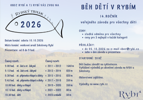 BĚH DĚTÍ RYBÍM a RYBSKÝ TRHÁK 2026